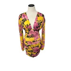 ASOS Design Floral Ruched Dress Sz 6